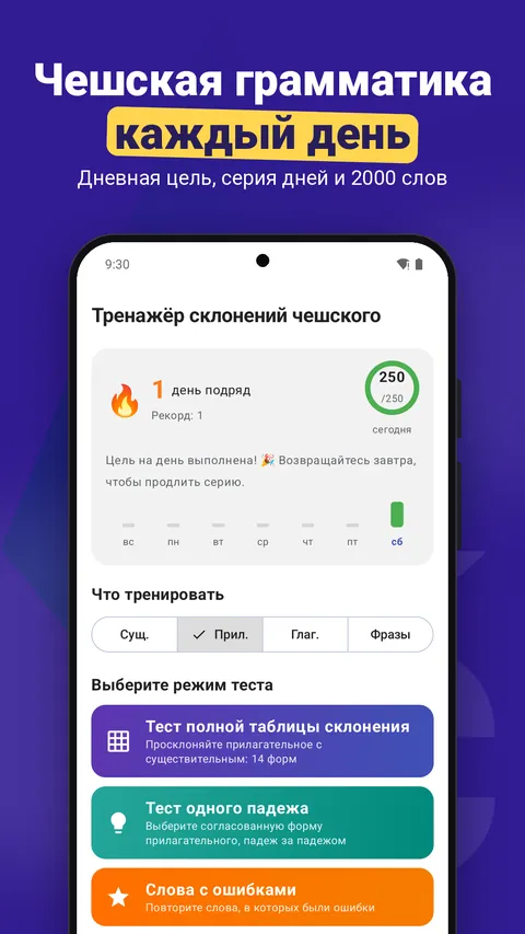 Главный экран с дневной целью
