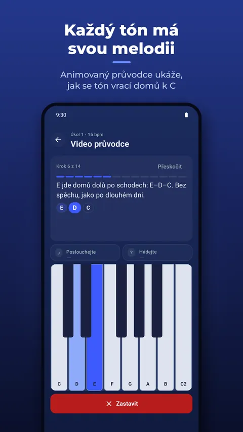 Animovaný průvodce úkolem