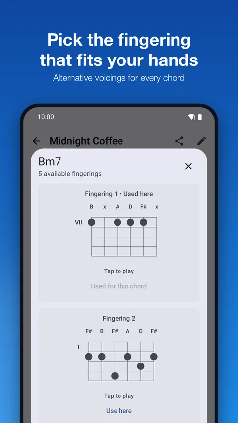 Choosing a fingering for a chord