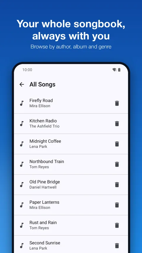 The song list